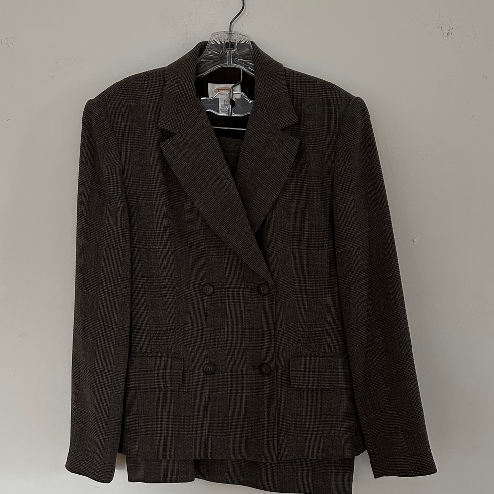 Talbots Dark Brown Double-Breasted Blazer